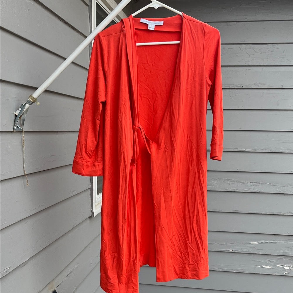 Diane Von Furstenberg Red Midi Dress Julian wrap dress